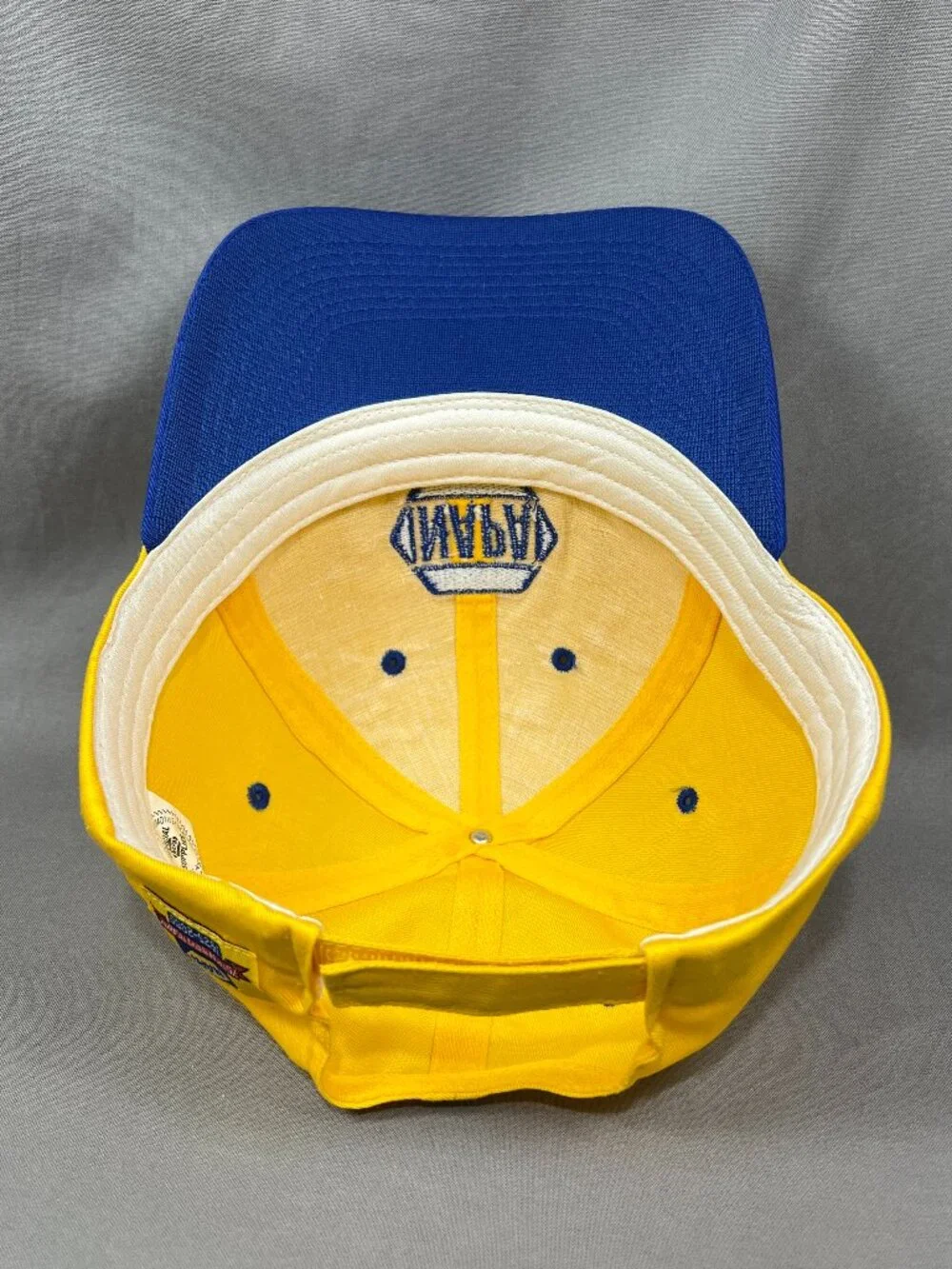 Vtg Napa Parts 75th Anniversary Strapback Hat Yellow Gold Adjustable Mens Cap